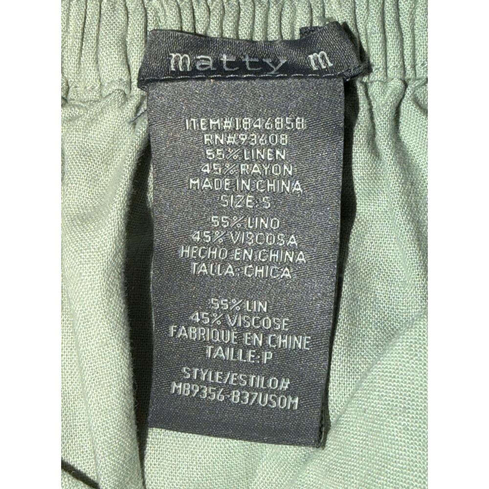 Matty M Linen Blend Tiered Prairie Cottagecore Skirt Size Small Side Pockets - Picture 6 of 7